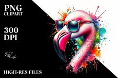 Quirky Colorful Flamingo Sunglasses | Clipart Product Image 1