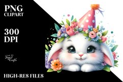Baby Bunny with Spring Clothes, Vibrant PNG Product Image 2