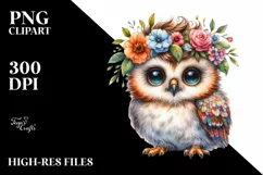 Cute Baby Owl Sitting PNG Product Image 3