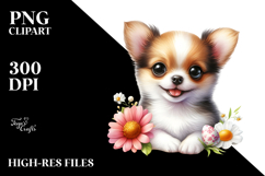 Baby Chihuahua with Big Eyes, Watercolor PNG Product Image 2