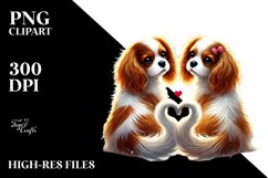 Cute Cavalier King Charles Spaniel Heart PNG Product Image 2