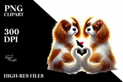 Cute Cavalier King Charles Spaniel Heart PNG Product Image 2