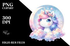 Cute Baby Unicorn Clipart Product Image 3