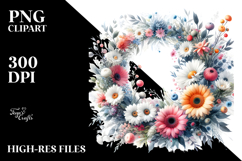 Vibrant Watercolor Wreath with Gerbera Product Image 2