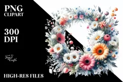 Watercolor Floral Wreath, Vibrant Abstract | Sublimation | Product Image 3