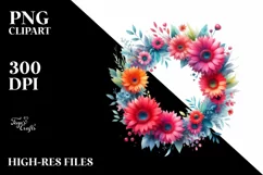 Watercolor Floral Wreath, Vibrant Abstract | Sublimation | Product Image 3