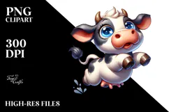 Cartoon Cow with Large Udder, PNG Product Image 2
