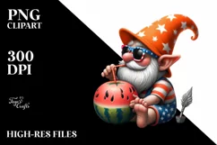 Digital Painting Gnome in Beach Wear | Sublimation Clipart Product Image 1