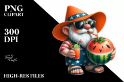 Digital Painting Gnome in Beach Wear | Sublimation Clipart Product Image 1