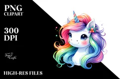 A Cute Baby Unicorn in Style PNG Product Image 2