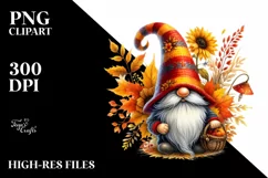 Detailed Vibrant Autumn Gnome PNG Product Image 1