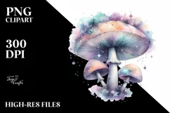Mystical Mushroom,Watercolor Splash PNG Product Image 3