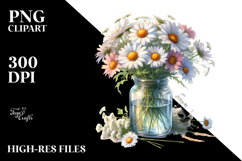 Large Daisy Jar | Clipart Product Image 2