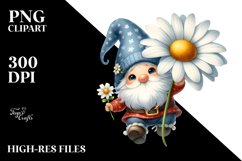 Floating Gnome with Daisy PNG Product Image 2