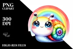 Colorful Baby Snail Watercolor Clipart Product Image 1
