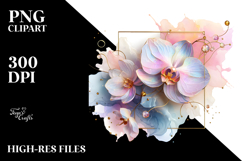 Abstract Shiny Orchid Frame, PNG Product Image 2