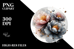 Abstract Peonies with Golden Insertions Product Image 2