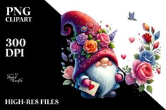 Detailed Valentines Gnome PNG Product Image 2