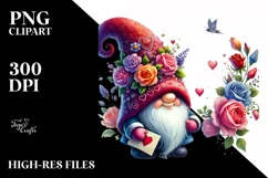 Detailed Valentines Gnome PNG Product Image 2