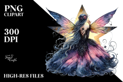 Creative Gothic Fairy on Star, PNG Product Image 2