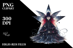 Creative Gothic Fairy on Star, PNG Product Image 2