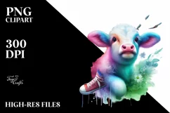 Baby Cow on Broadway Stage, Magical PNG Product Image 3