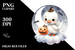 Cute Baby Swan Halloween Washed Watercolor PNG Product Image 2