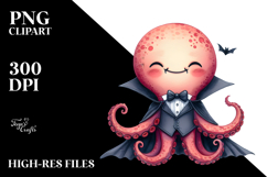 Funny Wimsical Octopus Dressed as Vampire | Sublimation | Product Image 2