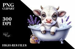 Cute Highland Cow in Bath Tub | Sublimation | Clipart Product Image 1