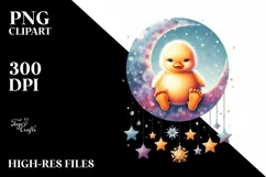 Baby Duck with Snow Flakes, High-Quality PNG Product Image 3