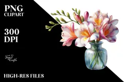Freesia with Golden Insertions PNG Product Image 2