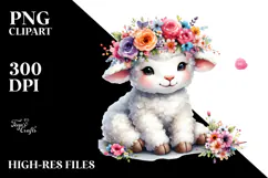 Cartoon-Style Flower Crown Otter PNG Product Image 2