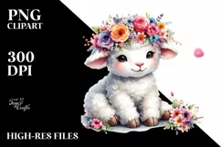 Cartoon-Style Flower Crown Otter PNG Product Image 3