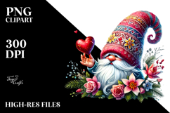 Detailed Valentines Gnome with Heart Sign PNG Product Image 2