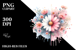 Cute Flower Splashes, Vibrant PNG Product Image 2
