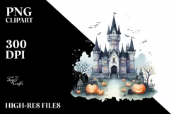 Watercolor Halloween Castle | Sublimation | PNG Clipart Product Image 3