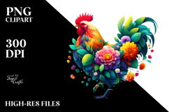 Vibrant Chicken with Flower Body, PNG Product Image 2