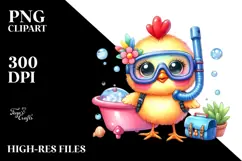 Cute Baby Chicken with Snorkel PNG Product Image 2