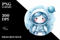 Whimsical Astronaut Girl | Summer Clipart Product Image 1