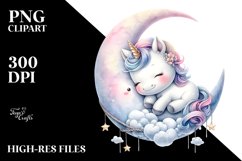 Cute Baby Unicorn Clipart Product Image 3