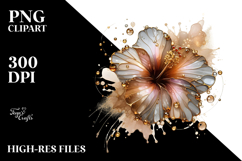 Abstract Hibiscus with Golden Insertions Product Image 2