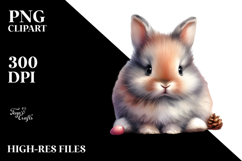 Digital Watercolor Cute Baby Rabbit PNG Product Image 2