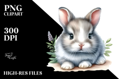 Digital Watercolor Cute A Rabbit Big Eyes PNG Product Image 2