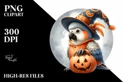 Cute Baby Macaw Halloween PNG Product Image 1