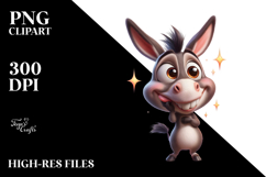 Silly Donkey with Sparkling Eyes PNG Product Image 2