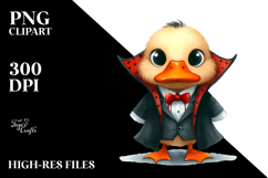 Funny Watercolor Vampire Duck Sublimation Clipart Product Image 2