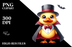 Funny Watercolor Vampire Duck Sublimation Clipart Product Image 2