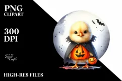 Cute Baby Chicken Halloween PNG Product Image 1