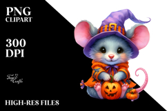Cute Mouse Dressed for Halloween PNG Product Image 2