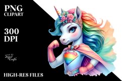 Colorful Baby Unicorn as Hero PNG Product Image 3